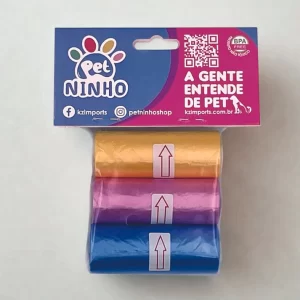 kit 3 rolos refil cata caca pet ninho